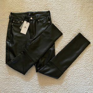 NWT 7 For All Mankind Women's Faux Leather Pants Black Size XS